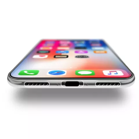 Flexibel hoesje groene bladeren transparant hoesje iPhone X XS - Transparant