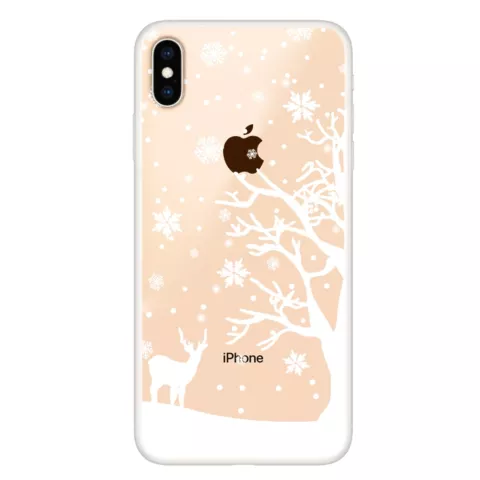 Kerst flexibel sneeuw hoesje winter case christmas iPhone XS Max - Transparant