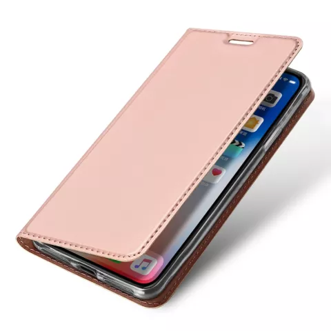 Dux Ducis Cover booklet case hoesje met flap leren hoes iPhone XS Max- Rose Goud