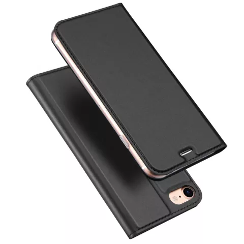 Dux Ducis Cover booklet case hoesje met flap leren hoes geschikt voor iPhone 7 8 - Zwart