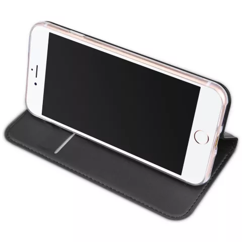Dux Ducis Cover booklet case hoesje met flap leren hoes geschikt voor iPhone 7 8 - Zwart