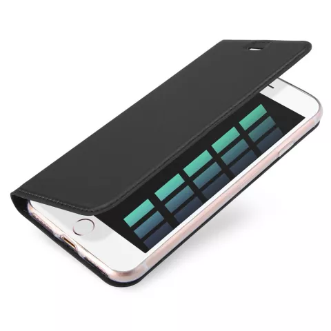 Dux Ducis Cover booklet case hoesje met flap leren hoes geschikt voor iPhone 7 8 - Zwart
