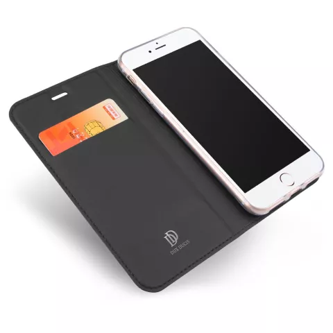 Dux Ducis Cover booklet case hoesje met flap leren hoes geschikt voor iPhone 7 8 - Zwart