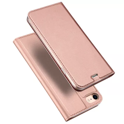 Dux Ducis Cover booklet case hoesje met flap leren hoes iPhone 7 8 - Rose Gold