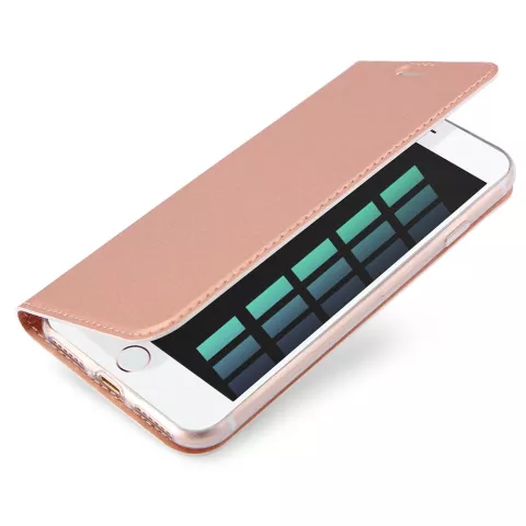 Dux Ducis Cover booklet case hoesje met flap leren hoes iPhone 7 8 - Rose Gold