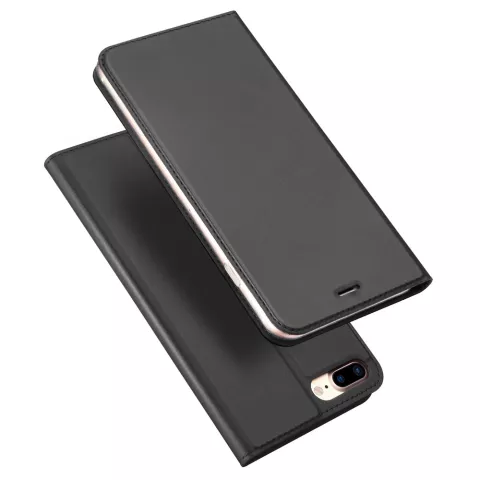 Dux Ducis Cover booklet case hoesje met flap leren hoes iPhone 7 Plus 8 Plus - Zwart