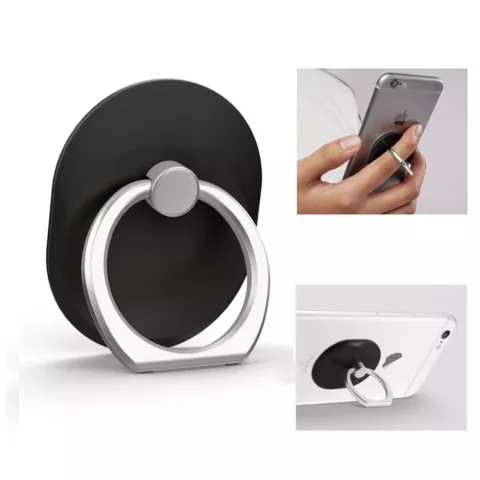 Universele Kickstand Standaard Vinger Ring Grip - Zwart