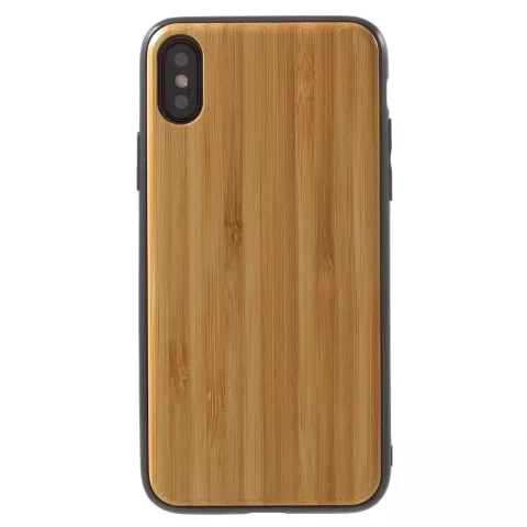 Houten hoesje TPU iPhone X XS - Bruin Case