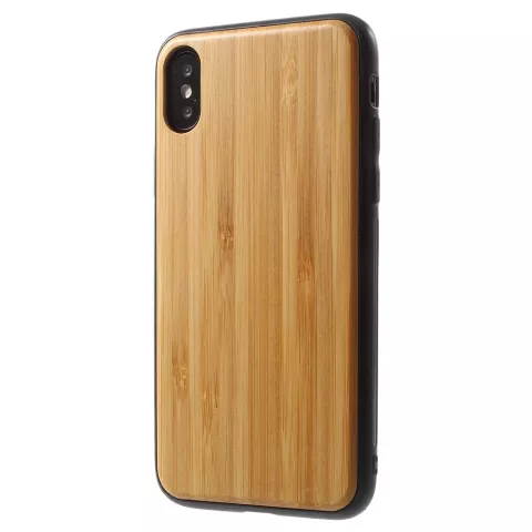 Houten hoesje TPU iPhone X XS - Bruin Case