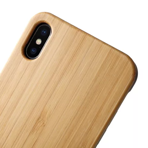 Houten hoesje TPU iPhone XS Max Cover - Bruin case