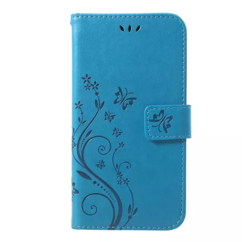 Vlinder Wallet Kunstleer TPU Case iPhone XR - Blauw hoesje