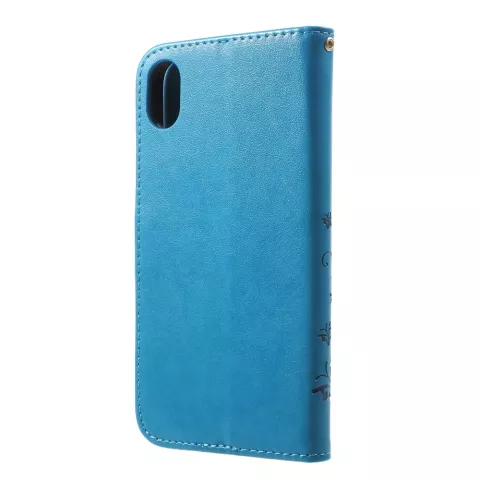 Vlinder Wallet Kunstleer TPU Case iPhone XR - Blauw hoesje