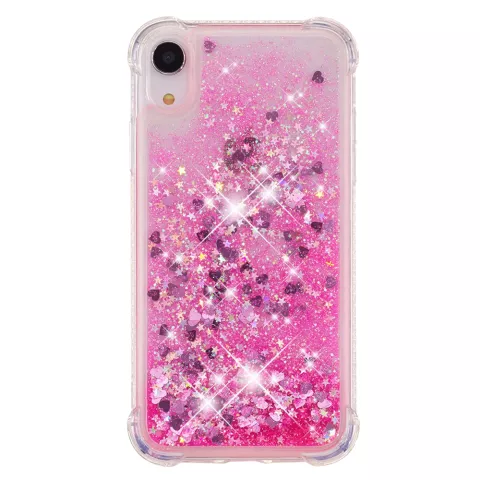 Glitter Poeder Beschermend hoesje TPU iPhone XR - Roze Case