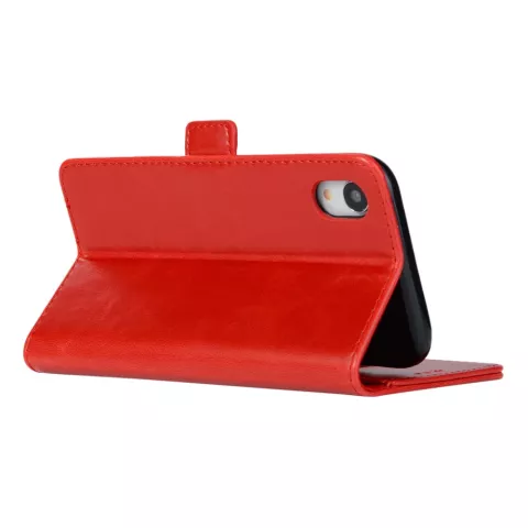 Kunstleer Wallet TPU hoesje iPhone XR - Rood