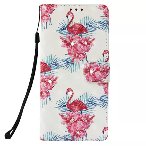 Flamingo Wallet iPhone XR Kunstleer TPU Case - Bloemen