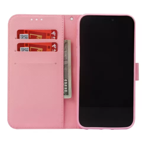 Flamingo Wallet iPhone XR Kunstleer TPU Case - Bloemen