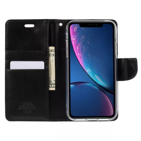 Mercury Goospery Kunstleer Wallet case iPhone XR - Zwart