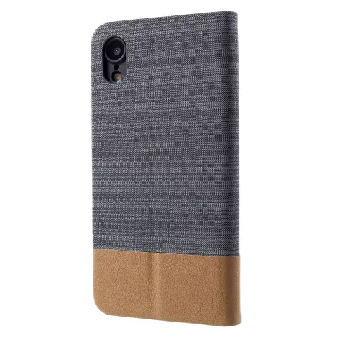 Kunstleer wallet hoesje iPhone XR - Donker Grijs case