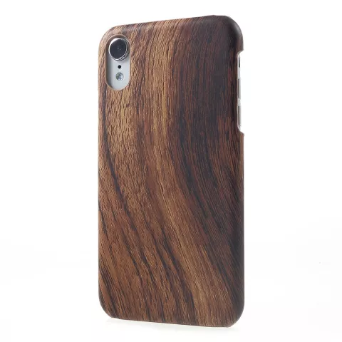 Hout look geschikt voor iPhone XR Hardcase hoesje - Bruin Hout Textuur