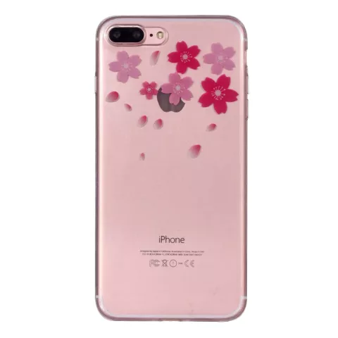 Bloem TPU Hoesje iPhone 7 Plus 8 Plus cover - Doorzichtig