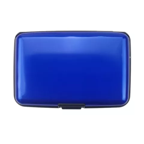 Aluminium Pasjeshouder Wallet RFID block - 6 Compartimenten Blauw