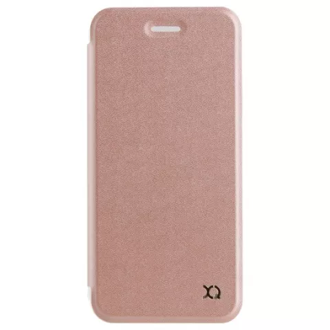 Xqisit Flap Cover Adour iPhone 6 6s 7 8 SE 2020 SE 2022 hoesje met flap - Transparant Ros&eacute; Goud