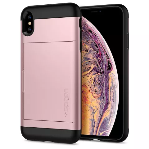 Spigen Slim Armor CS hoesje roze goud bescherming geschikt voor iPhone XS Max Rose Gold case