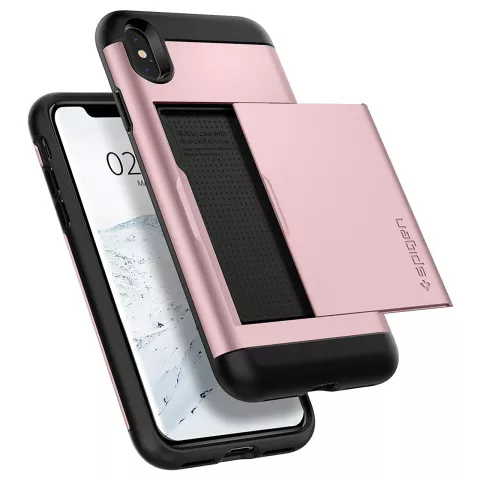 Spigen Slim Armor CS hoesje roze goud bescherming iPhone XS Max Rose Gold case