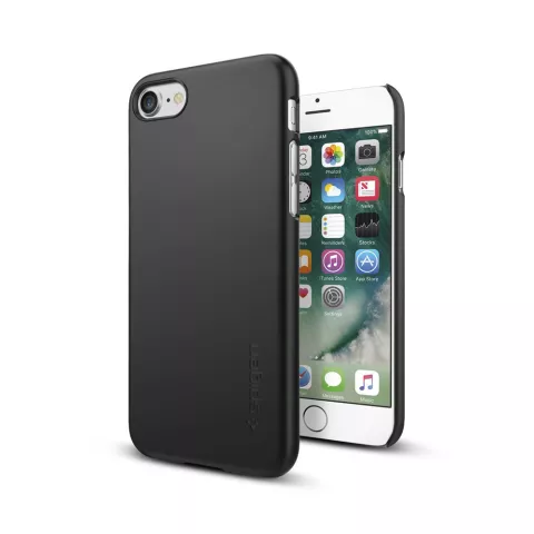Spigen Thin Fit case iPhone 7 8 SE 2020 SE 2022 cover - Zwart hoesje