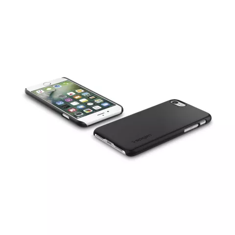 Spigen Thin Fit case geschikt voor iPhone 7 8 SE 2020 SE 2022 cover - Zwart hoesje