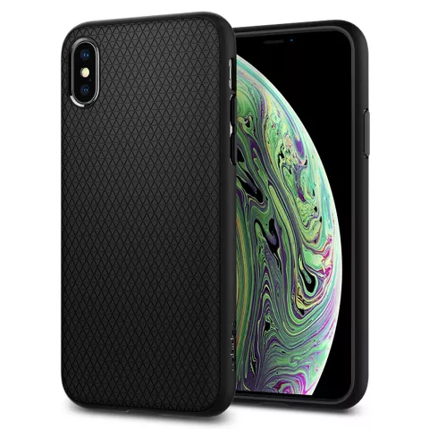 Spigen Liquid Air case iPhone XS hoesje - Mat zwart