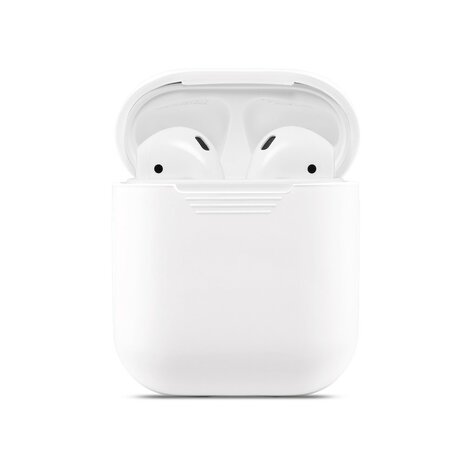 Soft Silicone hoesje voor Apple AirPods Case - Wit