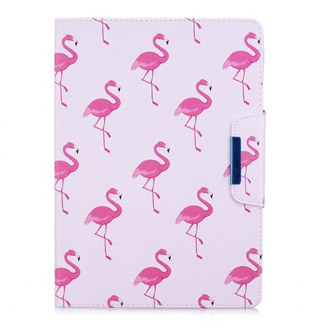 Flamingo flipcase leder hoes standaard iPad 2017 2018 - Wit Roze