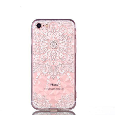 Doorzichtig Mandala TPU Hoesje iPhone 7 8 SE 2020 SE 2022 - Transparant