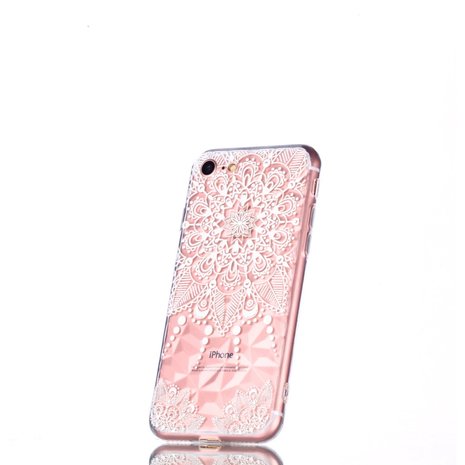 Doorzichtig Mandala TPU Hoesje iPhone 7 8 SE 2020 SE 2022 - Transparant