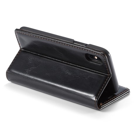 Caseme Kunstleer Wallet pasjeshouder hoesje iPhone XS Max case - zwart