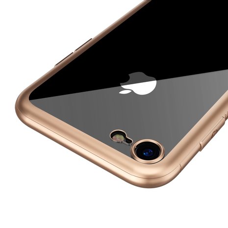 Ruim dichtheid Parasiet LEEU Design Gold Transparant Hoesje iPhone 7 8 SE 2020 2022 Goud