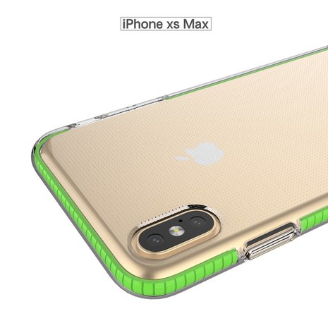 Beschermend gekleurde rand hoesje iPhone XS Max Case TPE TPU back cover - Green