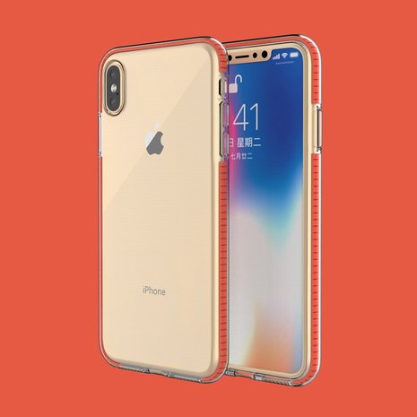 Beschermend gekleurde rand hoesje iPhone XS Max Case TPE TPU back cover - Oranje