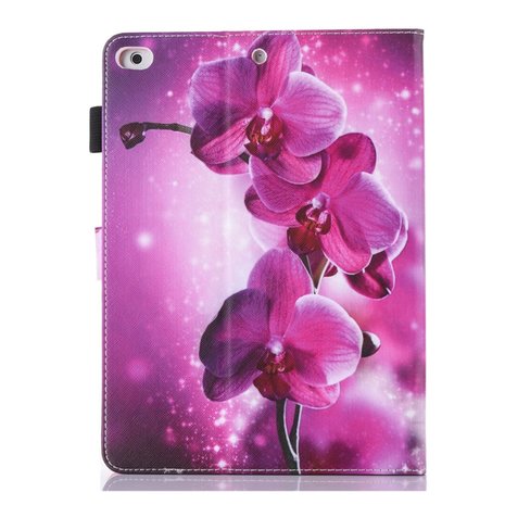 Orchidee bloem flipcase leder hoes iPad mini 1 2 3 4 5 - Paars Roze