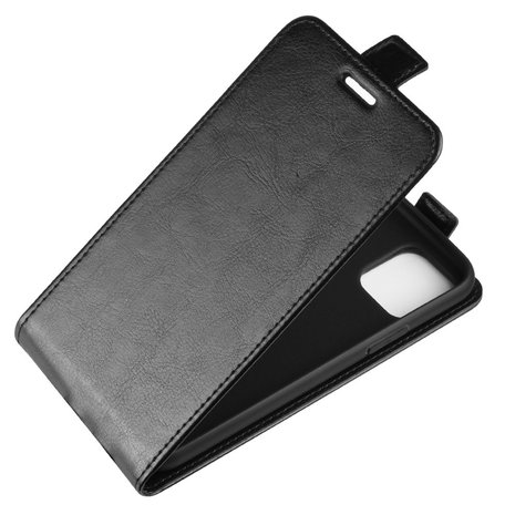 Verticale Flip kunstleer wallet hoesje iPhone 11 case - Zwart