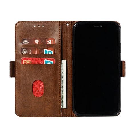 Leren Wallet Bookcase hoesje portemonnee iPhone 11 - Bruin