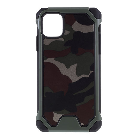 Erfenis charme Verlichten Camouflage Leger Hybride Lederen TPU Polycarbonaat iPhone 11 Hoesje Case -  Groen
