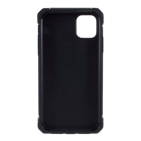 Camouflage Leger Hybride Lederen TPU Polycarbonaat iPhone 11 Hoesje Case - Groen