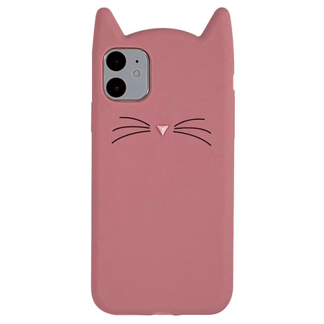 Katje iPhone 11 Silicone hoesje 3D - Roze Bescherming