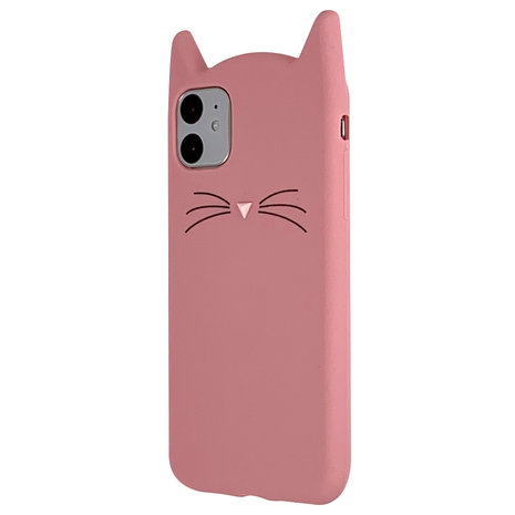 Katje iPhone 11 Silicone hoesje 3D - Roze Bescherming
