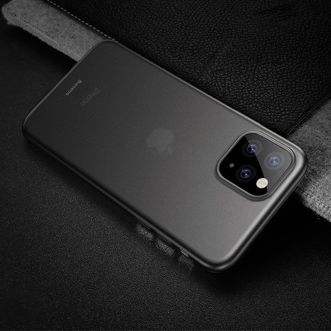 massa Geven Onbepaald Baseus Wing iPhone 11 Pro case Ultra dun Lichtgewicht - Zwart