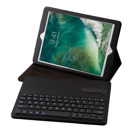 Just in Case Lederen Bluetooth Keyboard Case iPad 9.7 inch 2017 2018 - Zwart