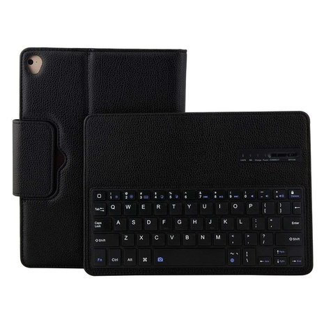 Just in Case Lederen Bluetooth Keyboard Case iPad 9.7 inch 2017 2018 - Zwart