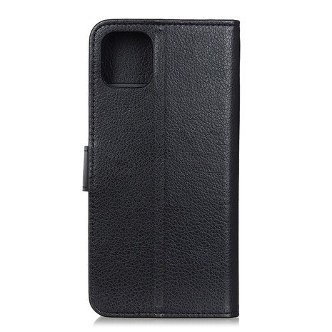 Wallet kunstleer hoesje voor iPhone 12 en iPhone 12 Pro - zwart